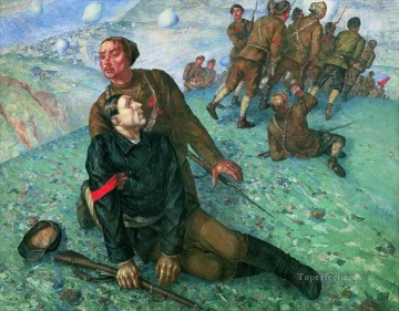  Petr Oil Painting - Death of Commissar Kuzma Petrov Vodkin